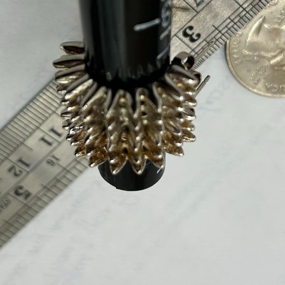 Rare Designer Artist Signed India Morgan Sawtooth Spike Silver Hoop Earrings - Picture 3 of 8